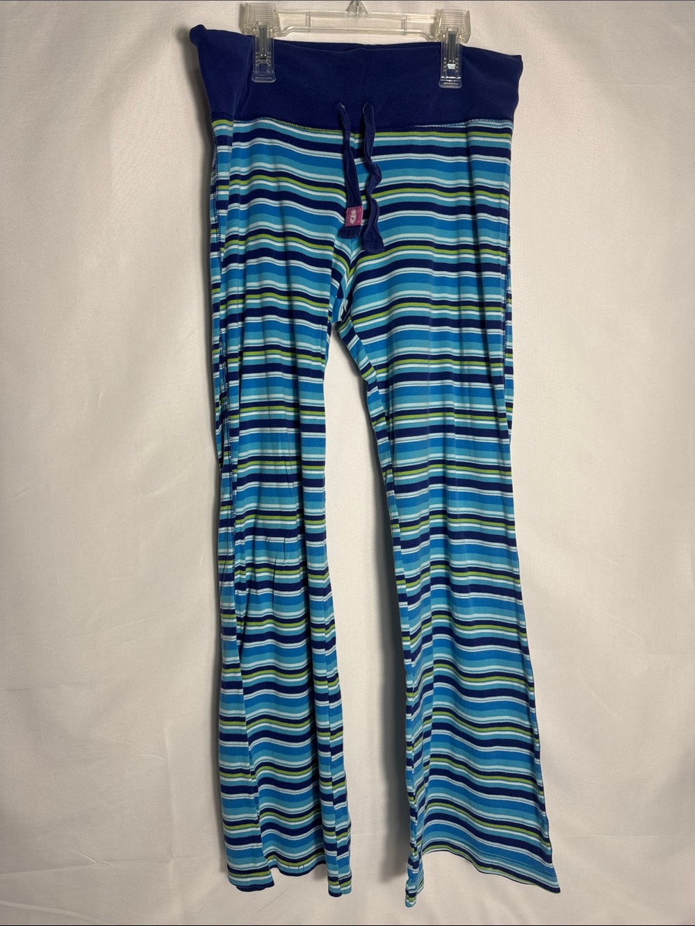 Victoria’s Secret PINK Vintage Foldover Striped Flared Leg Y2K Pajama Pants